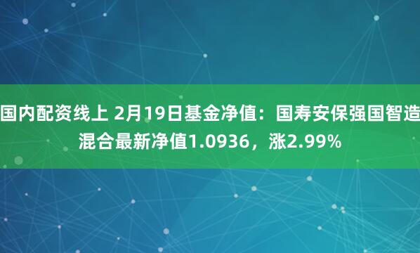 国内配资线上 2月19日基金净值：国寿安保强国智造混合最新净值1.0936，涨2.99%